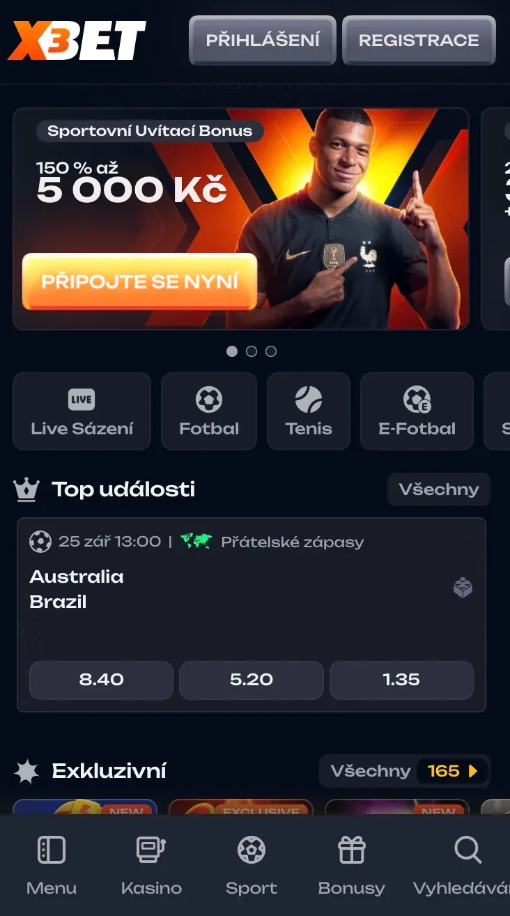 Hrajte na mobilním telefonu v X3bet